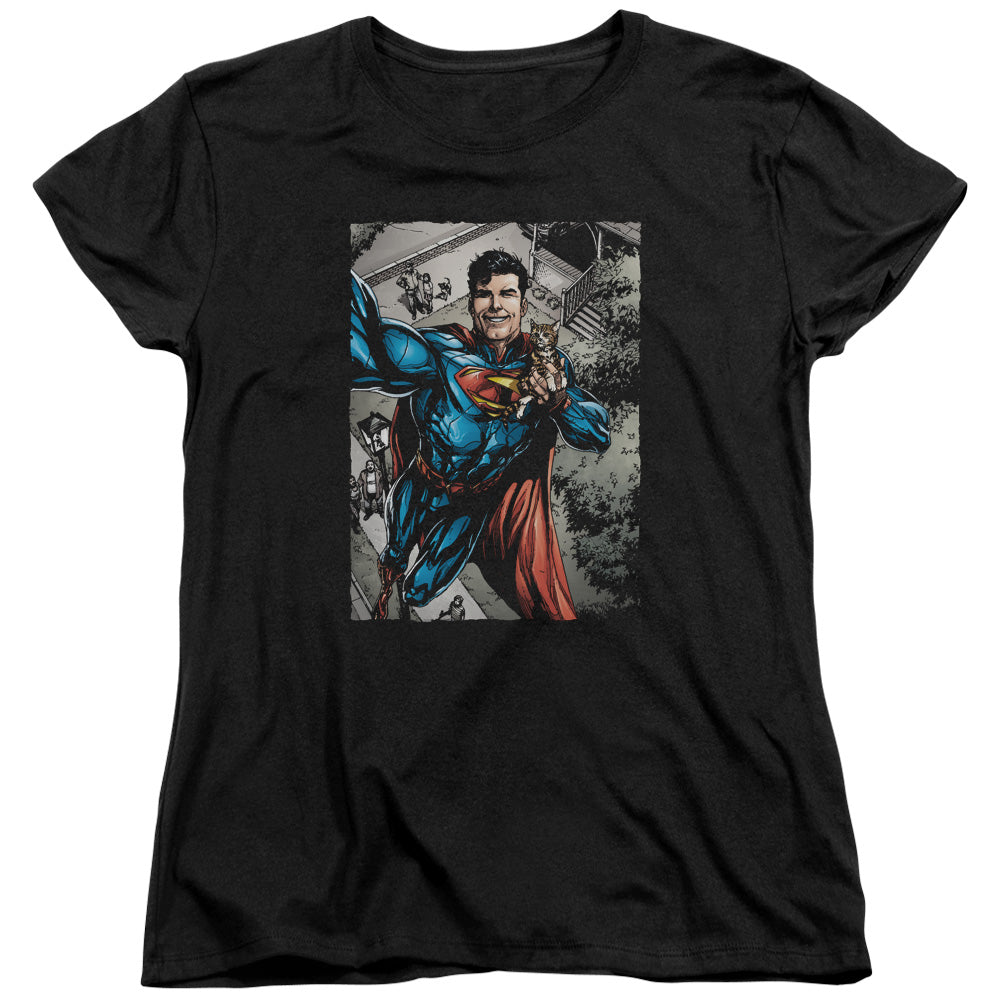 Superman Super Selfie Womens T Shirt Black