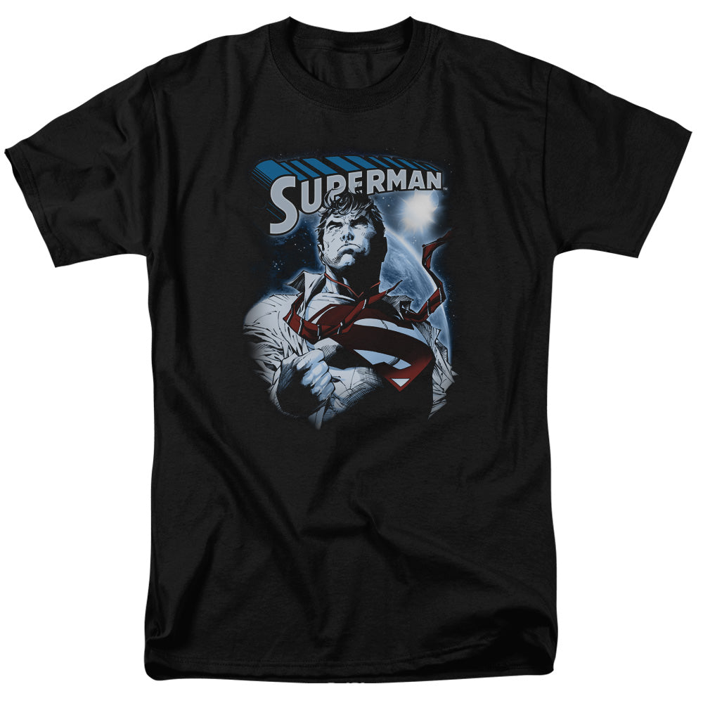 Superman Protect Earth Mens T Shirt Black