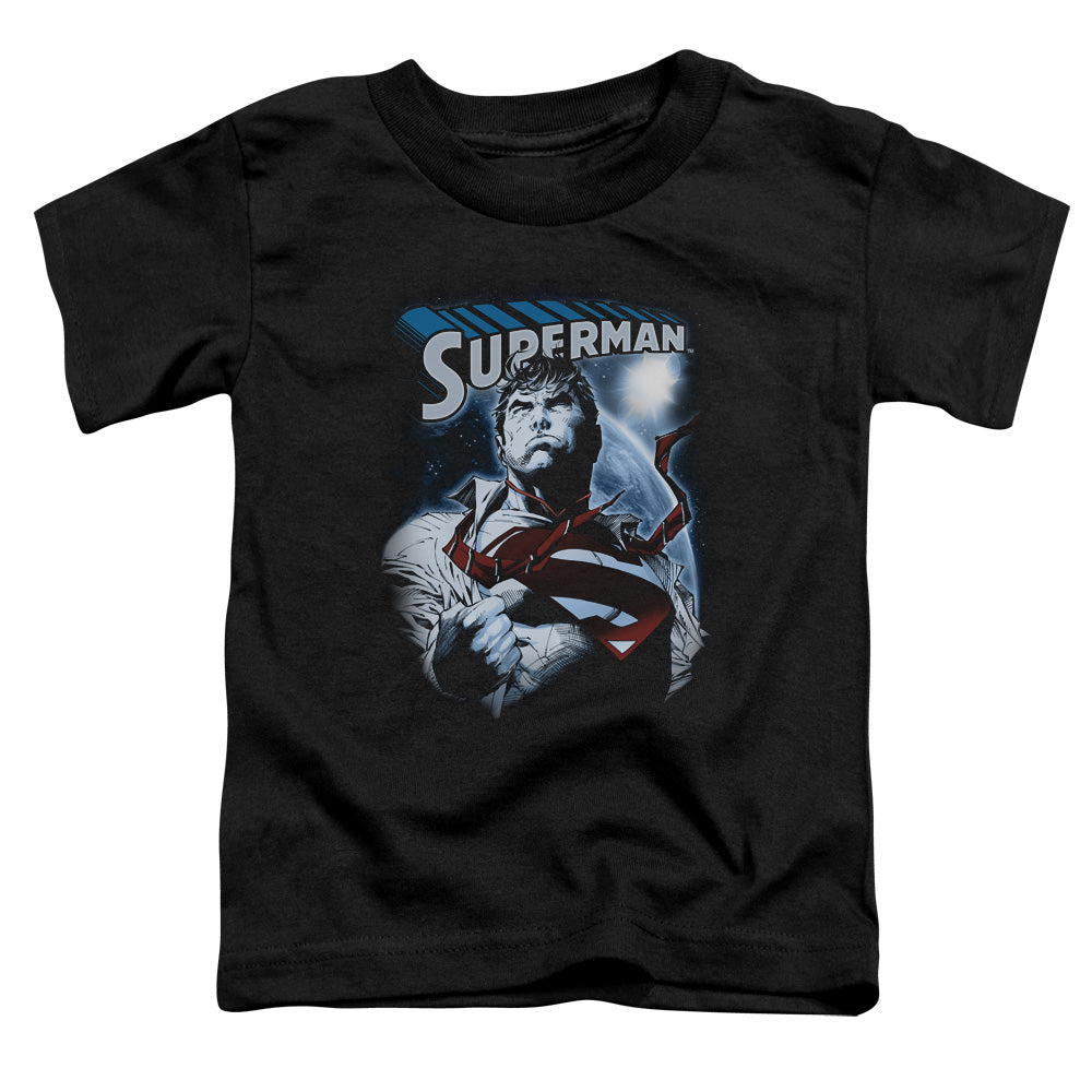 Superman Protect Earth Toddler Kids Youth T Shirt Black