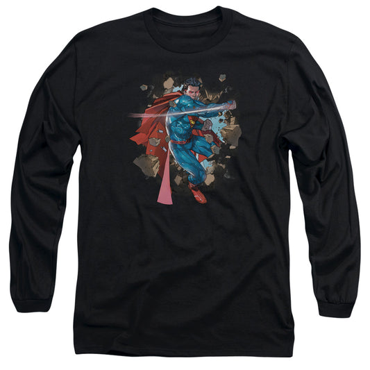 Superman Rock Breaker Mens Long Sleeve Shirt Black