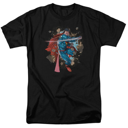 Superman Rock Breaker Mens T Shirt Black