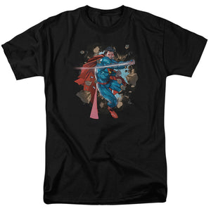 Superman Rock Breaker Mens T Shirt Black