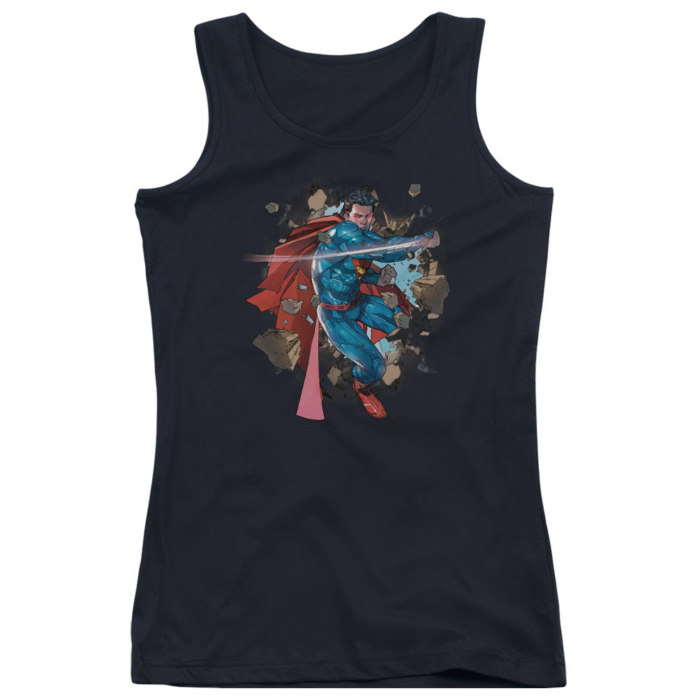 Superman Rock Breaker Womens Tank Top Shirt Black