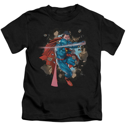 Superman Rock Breaker Juvenile Kids Youth T Shirt Black