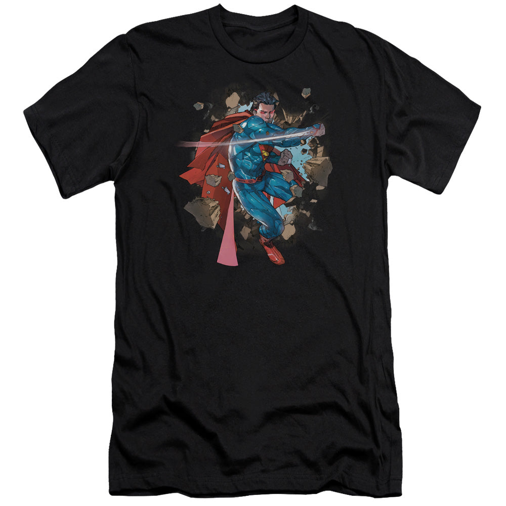 Superman Rock Breaker Slim Fit Mens T Shirt Black