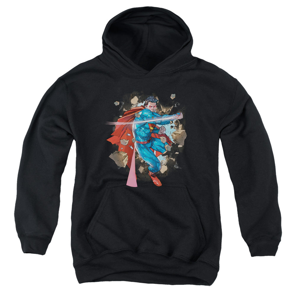 Superman Rock Breaker Kids Youth Hoodie Black