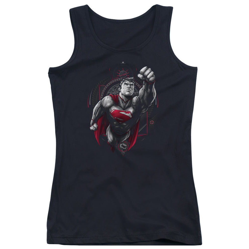 Superman Propaganda Superman Womens Tank Top Shirt Black