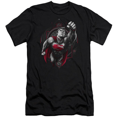 Superman Propaganda Superman Premium Bella Canvas Slim Fit Mens T Shirt Black