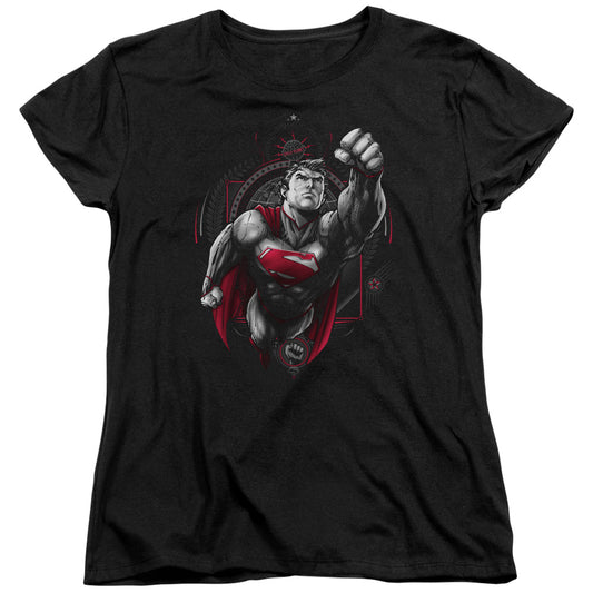 Superman Propaganda Superman Womens T Shirt Black