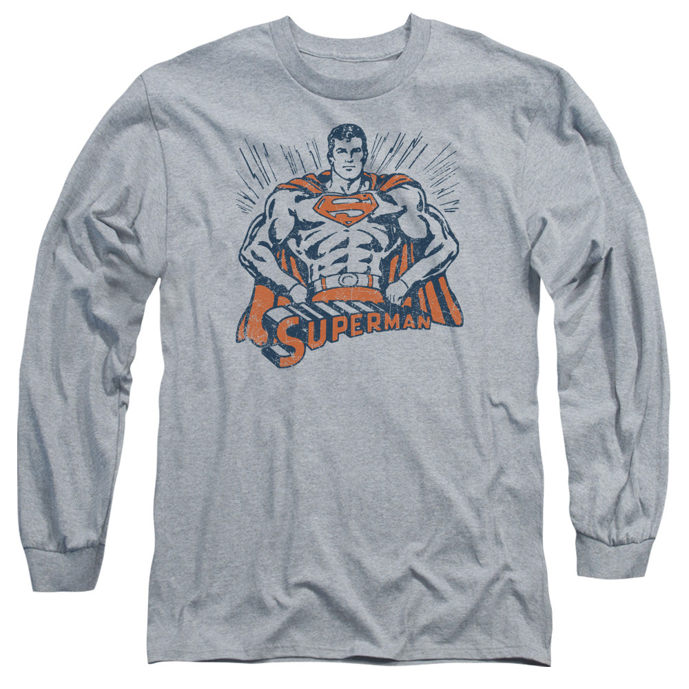 Superman Vintage Stance Mens Long Sleeve Shirt Athletic Heather