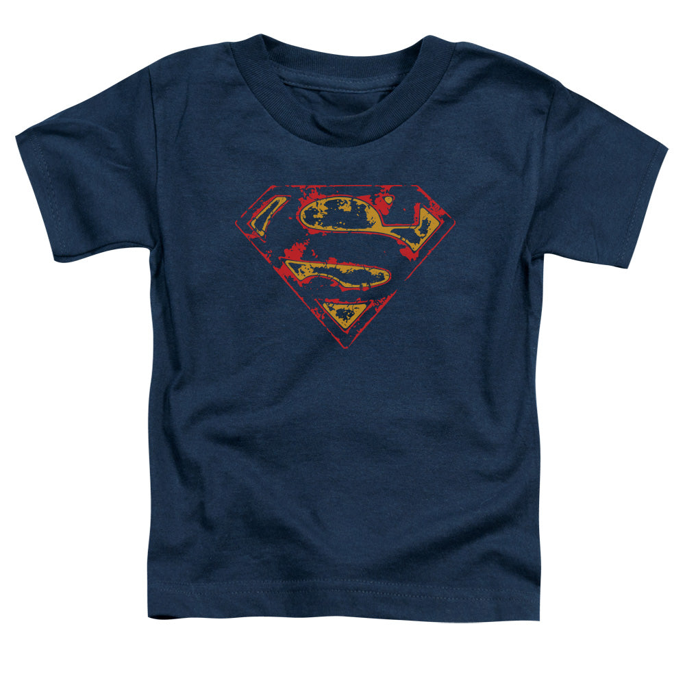 Superman Super Distressed Toddler Kids Youth T Shirt Navy
