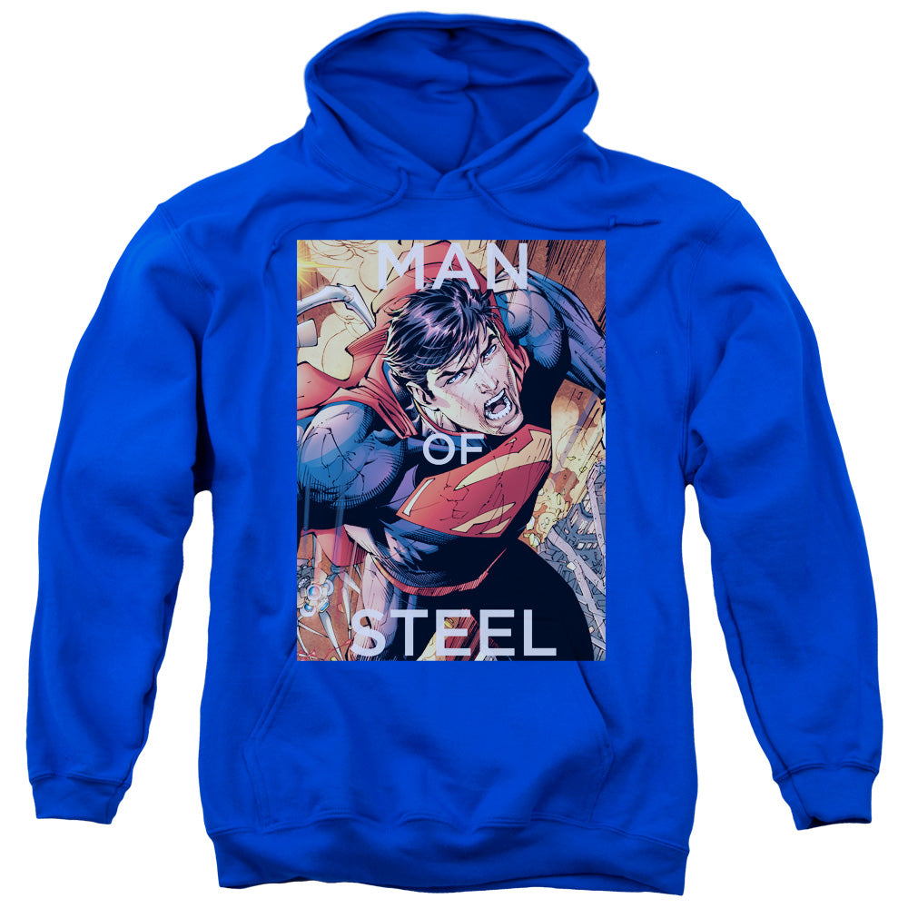 Superman Flight Of Steel Mens Hoodie Royal Blue