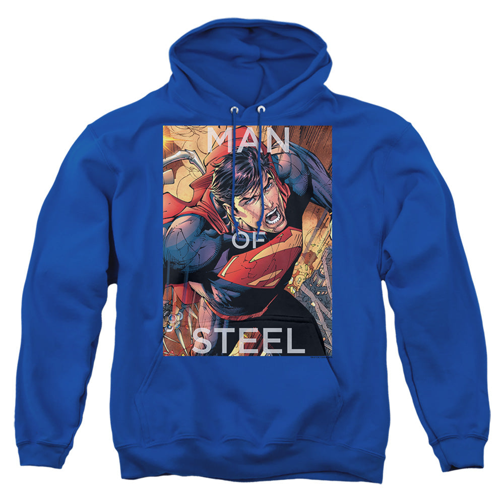 Superman Flight Of Steel Mens Hoodie Royal Blue