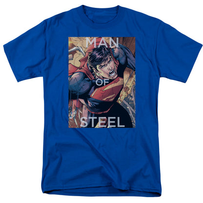 Superman Flight Of Steel Mens T Shirt Royal Blue