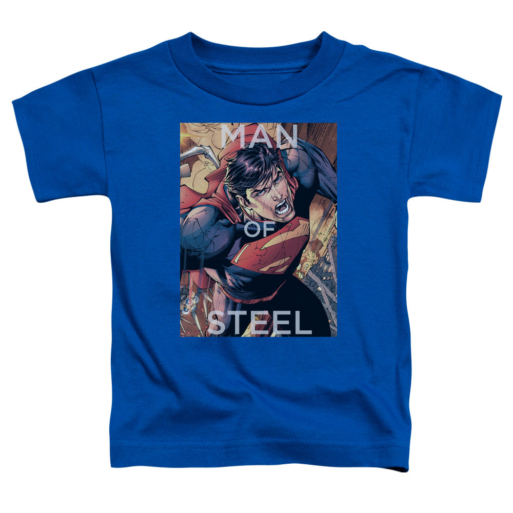 Superman Flight Of Steel Toddler Kids Youth T Shirt Royal Blue