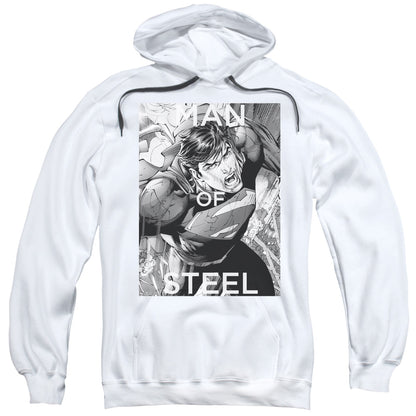 Superman Flight Of Steel Mens Hoodie White