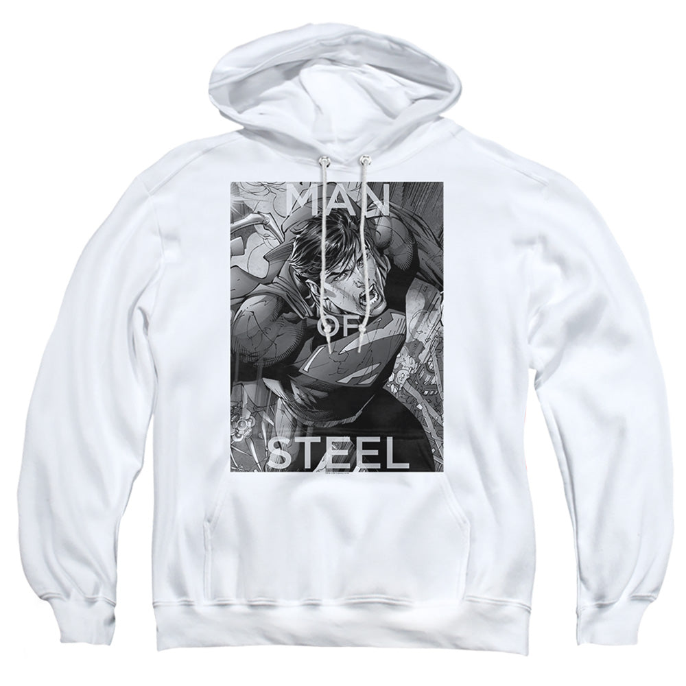 Superman Flight Of Steel Mens Hoodie White