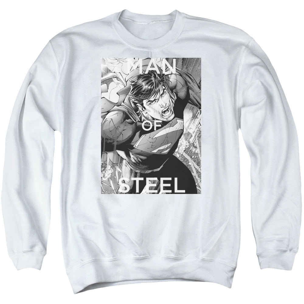 Superman Flight Of Steel Mens Crewneck Sweatshirt White