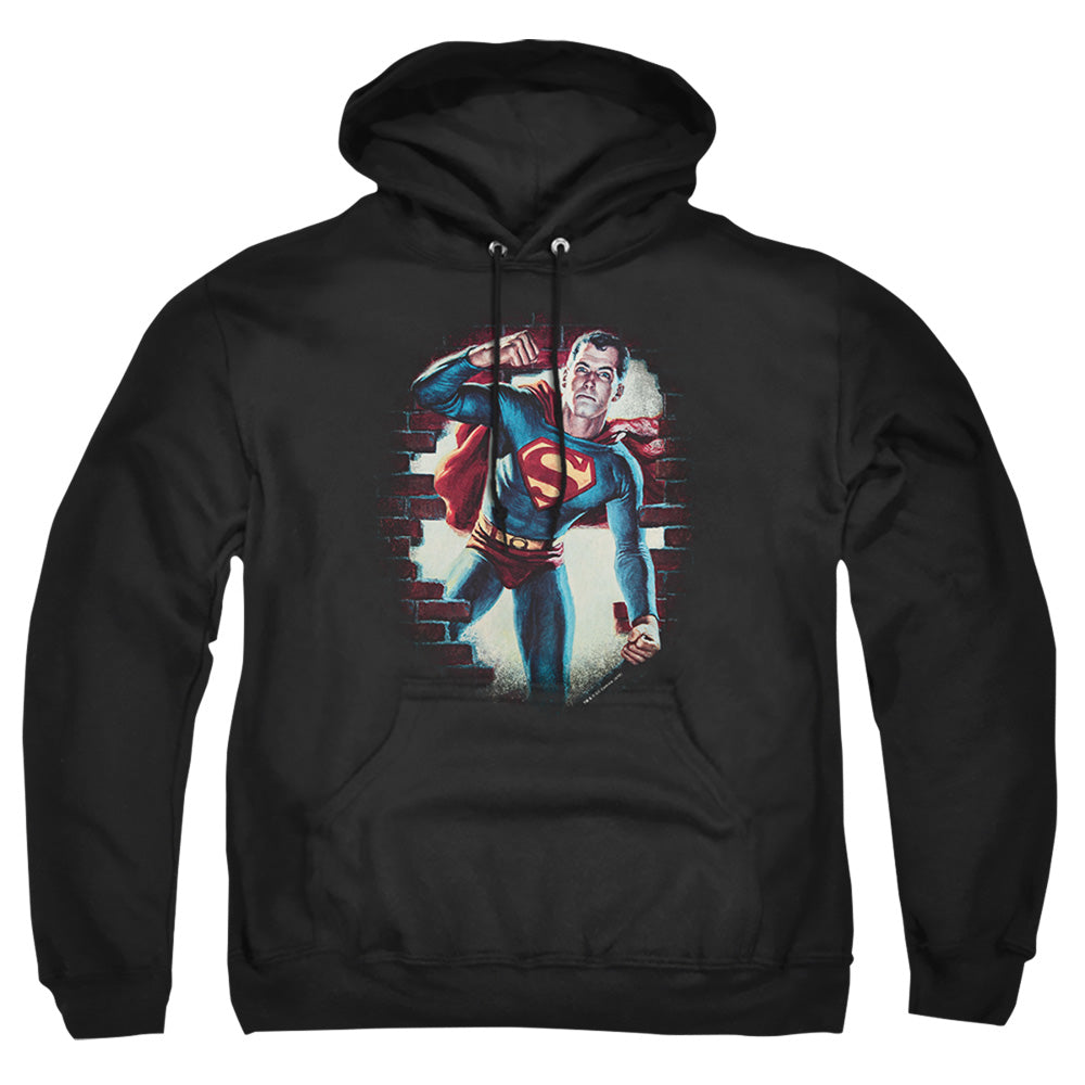 Superman Vintage Steel Mens Hoodie Black