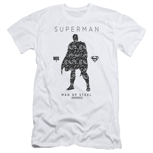 Superman Paisley Sihouette Slim Fit Mens T Shirt White