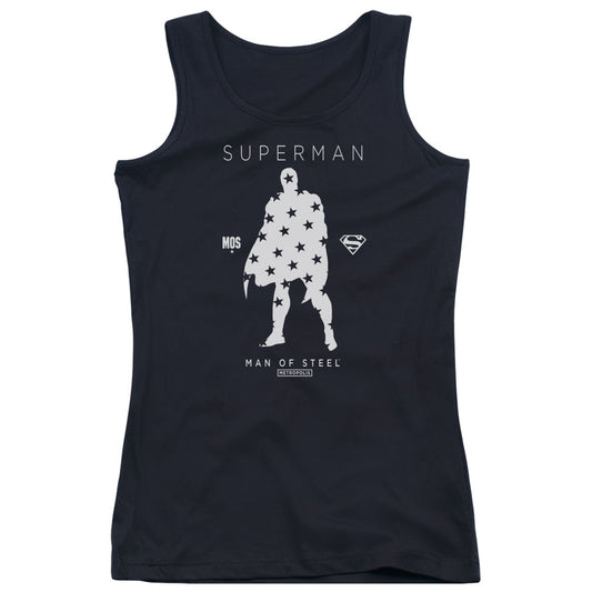 Superman Star Silhouette Womens Tank Top Shirt Black