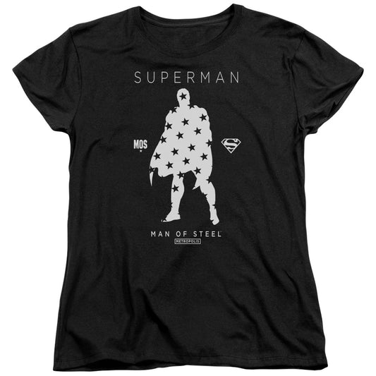 Superman Star Silhouette Womens T Shirt Black