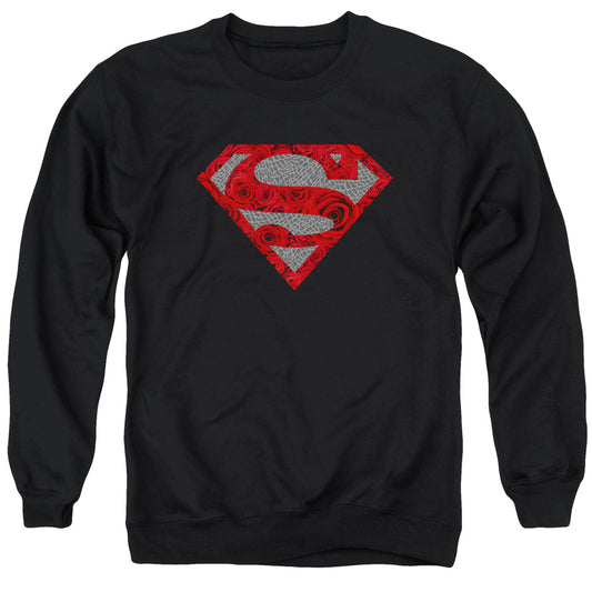 Superman Elephant Rose Shield Mens Crewneck Sweatshirt Black