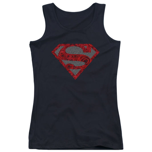 Superman Elephant Rose Shield Womens Tank Top Shirt Black