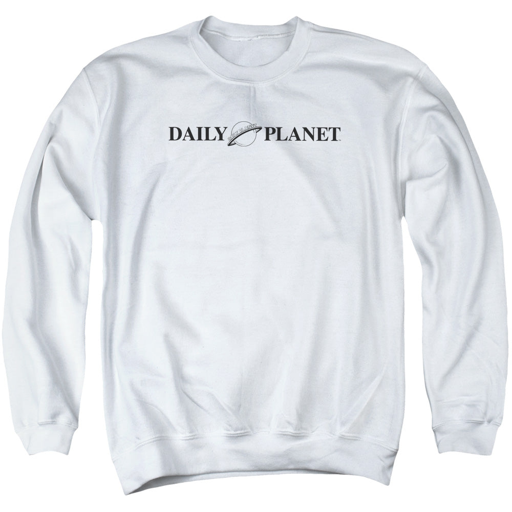 Superman Daily Planet Logo Mens Crewneck Sweatshirt White