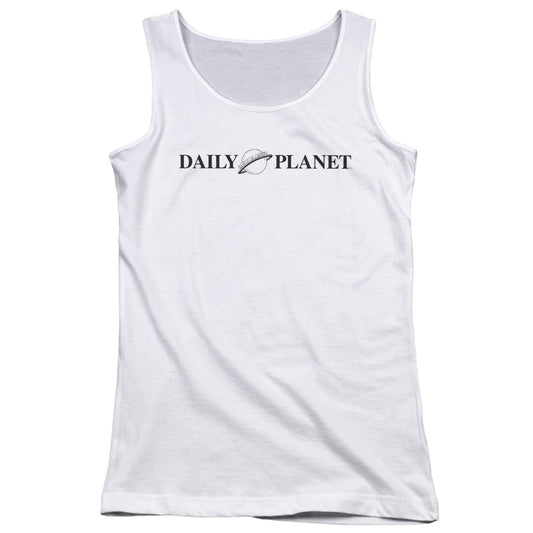 Superman Daily Planet Logo Womens Tank Top Shirt White