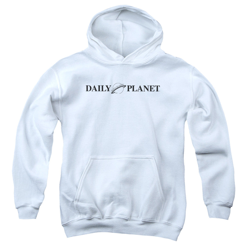 Superman Daily Planet Logo Kids Youth Hoodie White