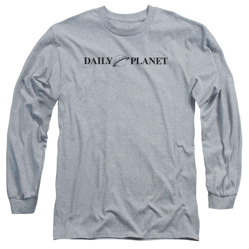 Superman Daily Planet Logo Mens Long Sleeve Shirt Athletic Heather