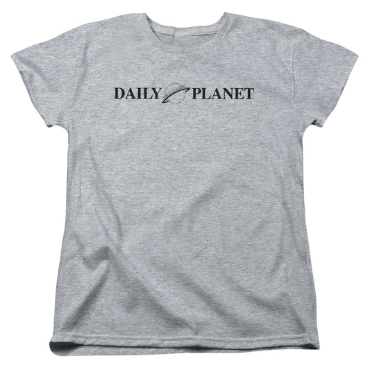 Superman Daily Planet Logo Womens T Shirt Athletic Heather