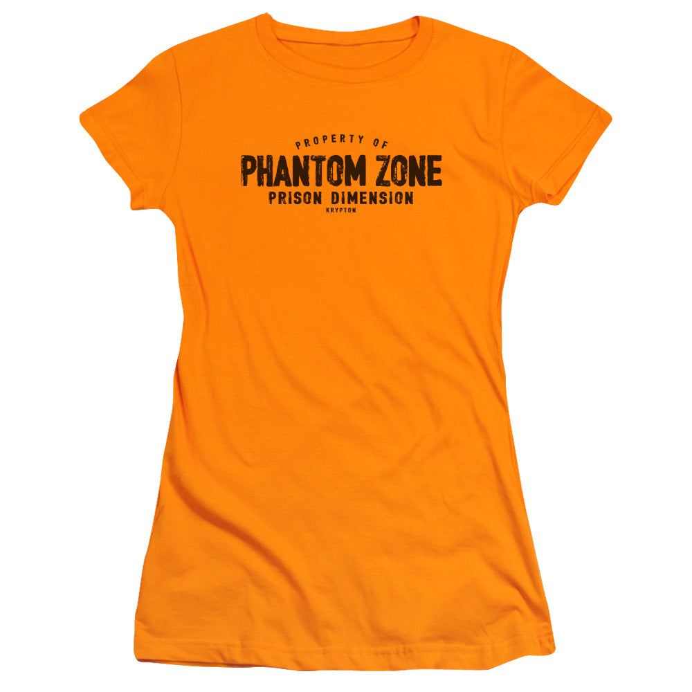 Superman Phantom Zone Junior Sheer Cap Sleeve Womens T Shirt Orange