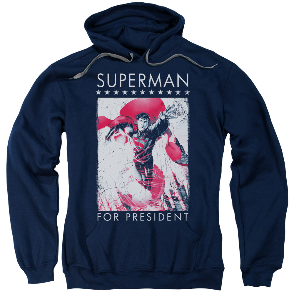 Superman Superman For President Mens Hoodie Navy