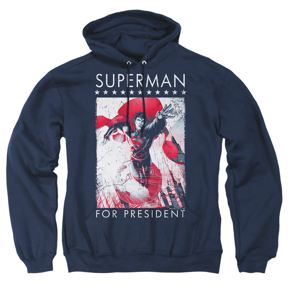 Superman Superman For President Mens Hoodie Navy