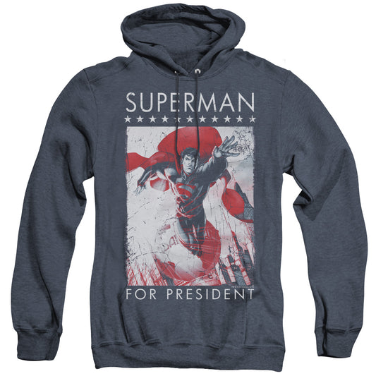 Superman Superman For President Heather Mens Hoodie Navy