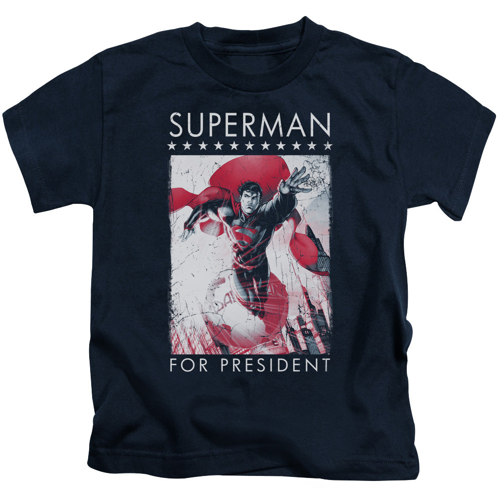 Superman Superman For President Juvenile Kids Youth T Shirt Navy