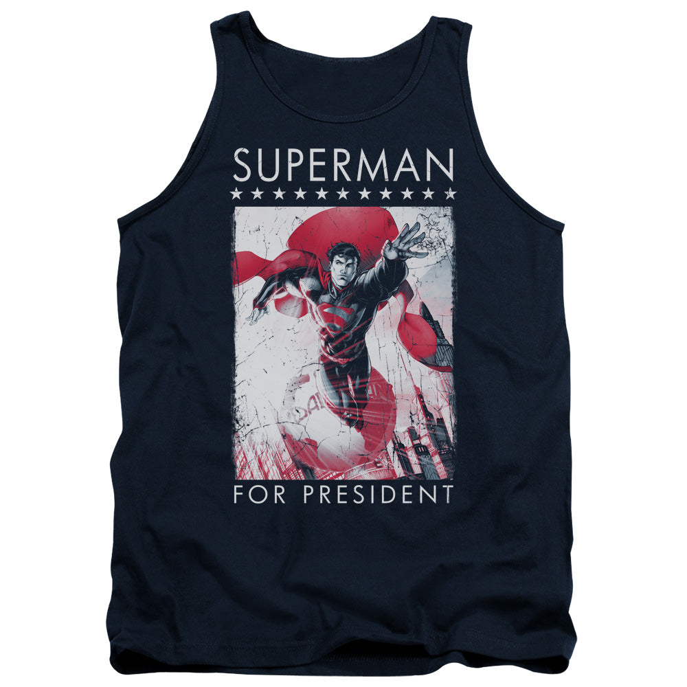 Superman Superman For President Mens Tank Top Shirt Navy