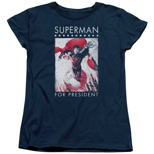 Superman Superman For President Womens T Shirt Navy