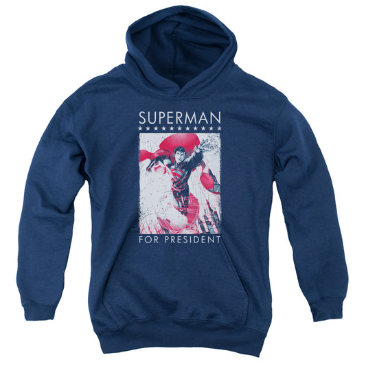 Superman Superman For President Kids Youth Hoodie Navy