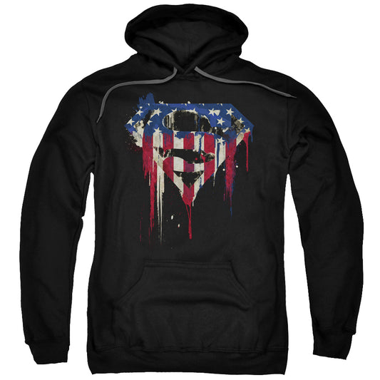 Superman Bleeding Shield Mens Hoodie Black