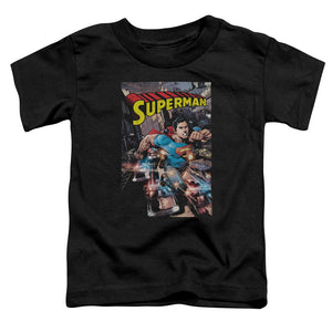 Superman Action One Toddler Kids Youth T Shirt Black