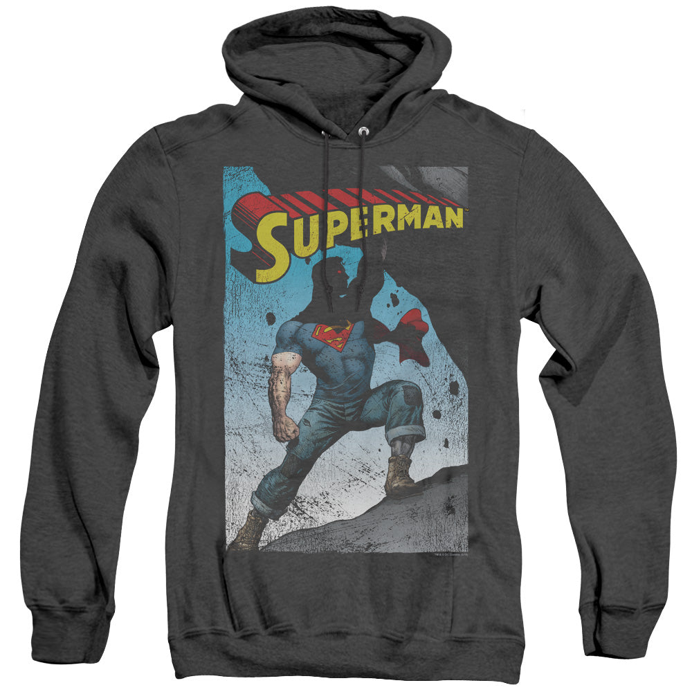 Superman Alternate Heather Mens Hoodie Black