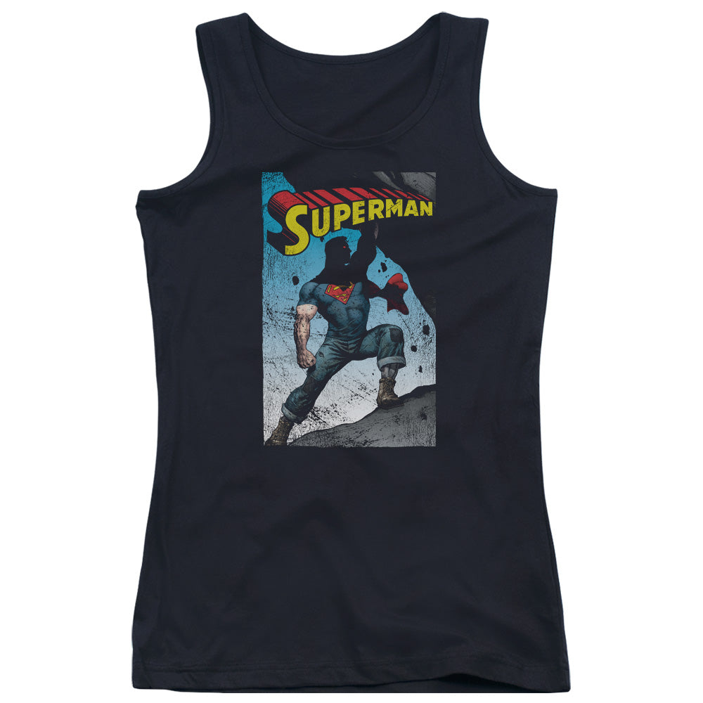 Superman Alternate Womens Tank Top Shirt Black