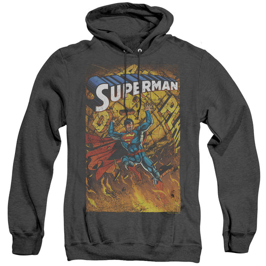 Superman One Heather Mens Hoodie Black