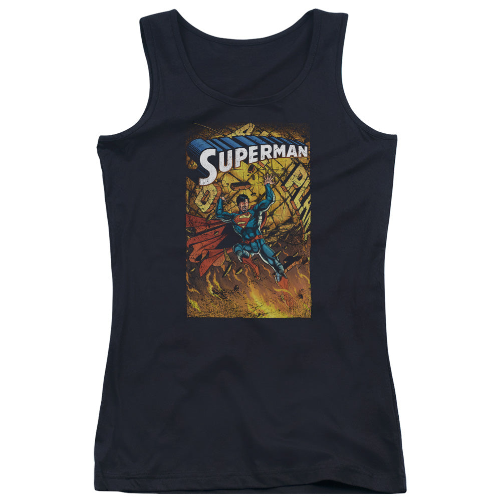 Superman One Womens Tank Top Shirt Black