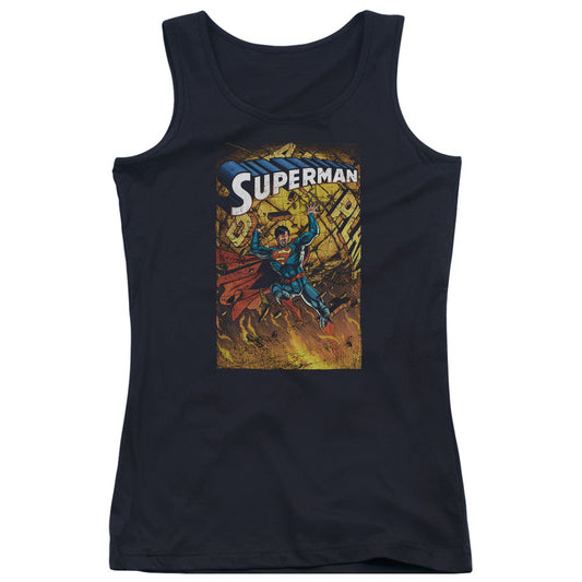 Superman One Womens Tank Top Shirt Black