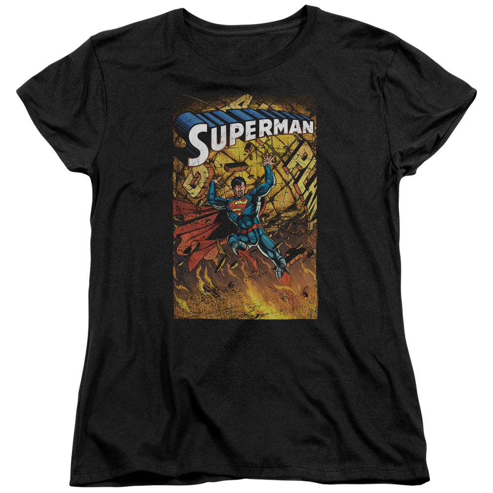 Superman One Womens T Shirt Black