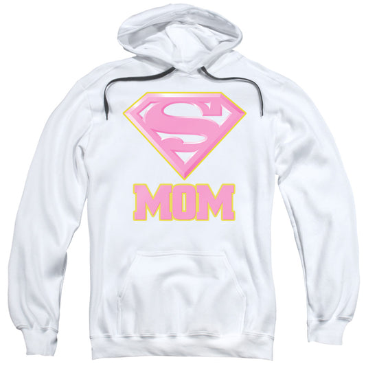 Superman Super Mom Pink Mens Hoodie White